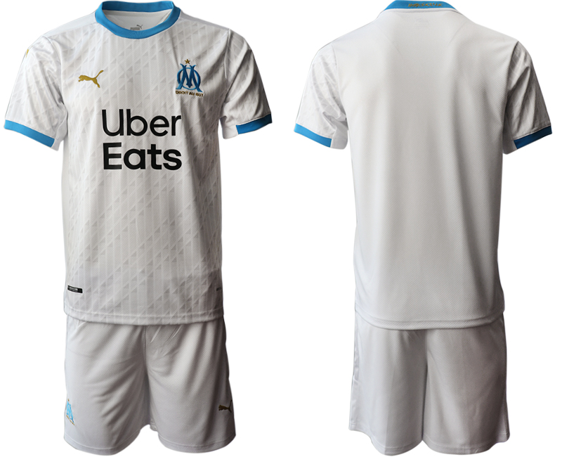 Men 2020-2021 club Marseille home grey blank Soccer Jerseys
